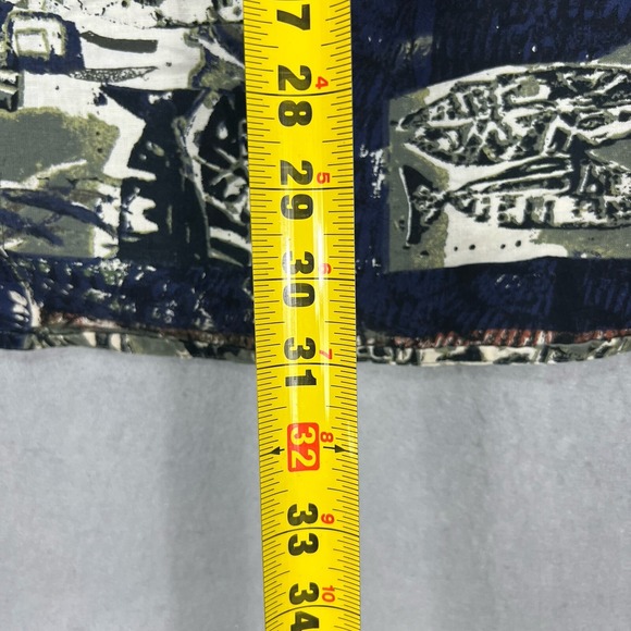 Columbia Mens Button Down Pocket Shirt Fish Fossil All Over Print Cotton Sz L - Picture 7 of 8